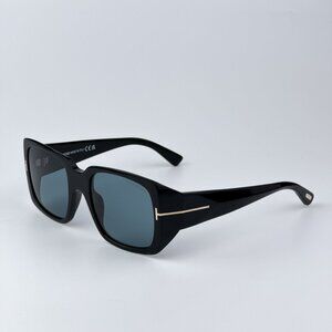 Tom Ford RYDER-02 Men BRAND NEW Sunglasses Black Blue Rectangle FT1035 01V
